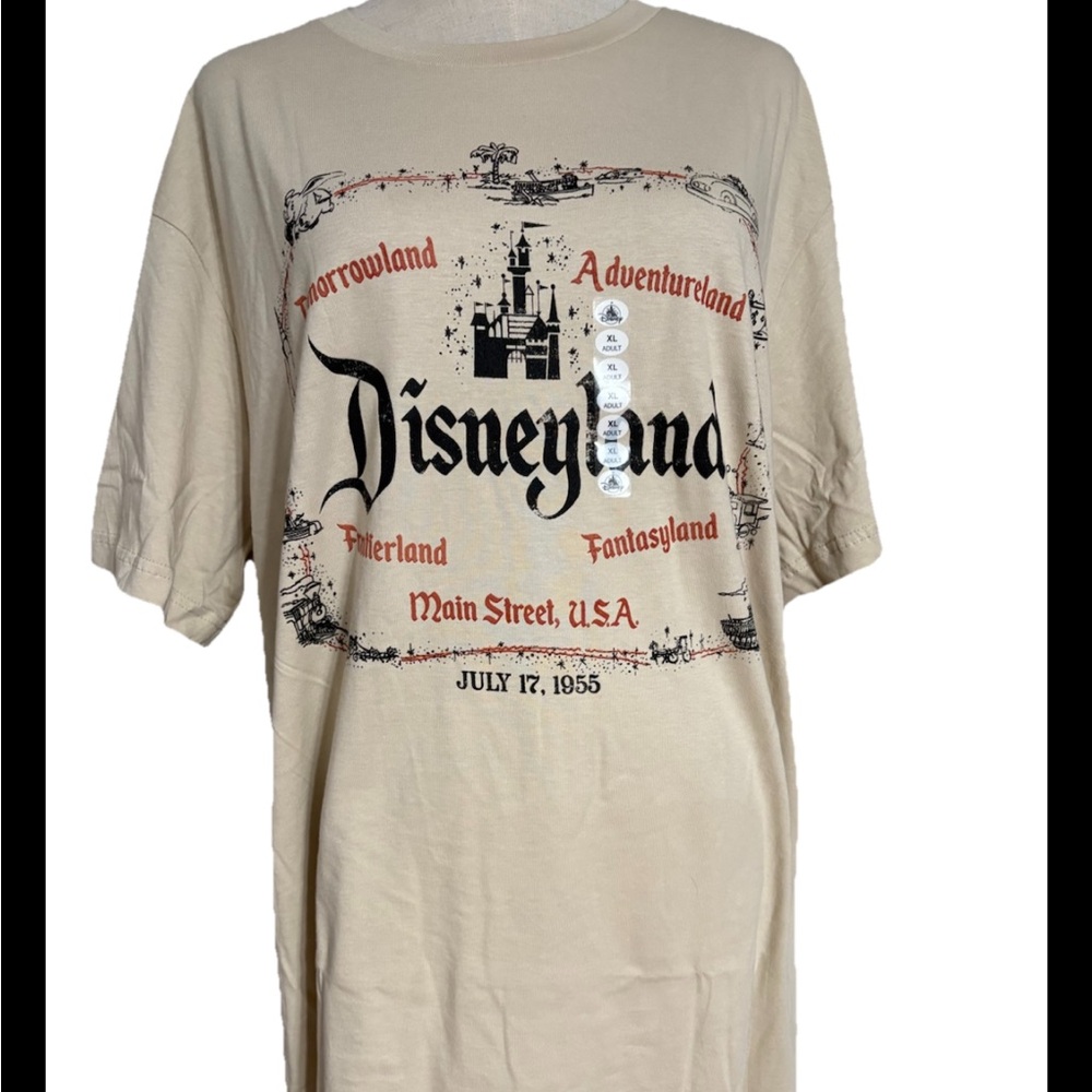 Disney Parks DISNEYLAND 70th ANNIVERSARY, 5 LANDS T-Shirt XL Tomorrow Land New